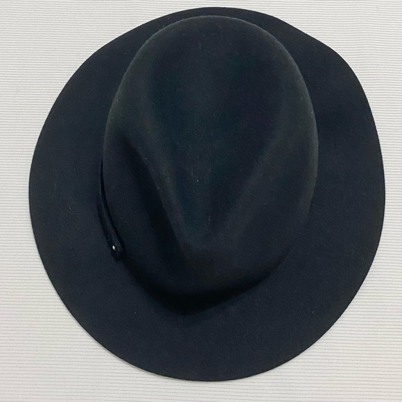 Anthropologie Amelia Fedora Black Wool Felt Hat - Picture 3 of 5